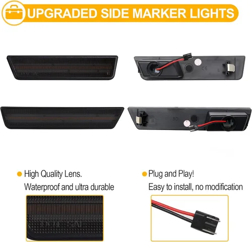 Miniatura 5 de R&F Auto 4 piezas de luces LED de marcador lateral compatibles con Challenger 2008-2014, lámparas de parachoques delanteras y traseras, lámparas