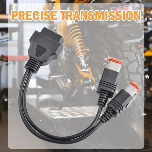 Miniatura 6 de Cable adaptador OBD2 2 en 1 para escáner de herramienta de diagnóstico de motocicleta de 4 pines+6 pines, funciona en modelos con protocolo J1850