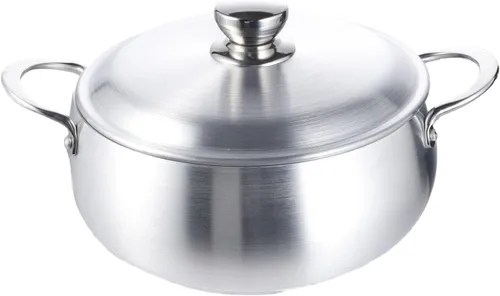 Miniatura 8 de Uniware Caldero de aluminio de calibre pesado con tapa de aluminio, plata, pequeño