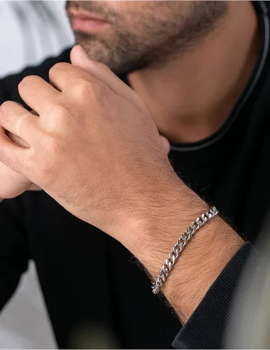 Miniatura 2 de 925 Sterling Silver Cuban Link Chain Bracelet 3mm 5mm 8mm Silver Bracelet for Men Women 6.5-9 Inches