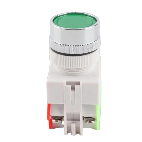Miniatura 9 de Interruptor momentáneo, reinicio automático interruptor de botón de cabeza plana 0.866 in montaje LAY37-11BN (verde)
