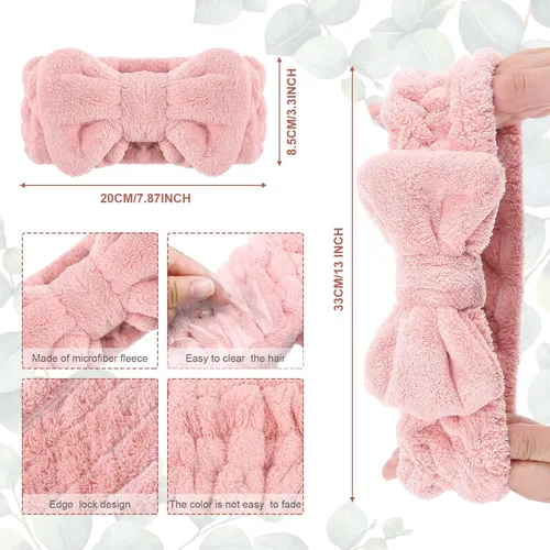 Miniatura 2 de Diadema de toalla de 3 piezas para mujer, diadema de maquillaje para lavar la cara, maquillaje spa, diadema de microfibra con moño, diadema de ducha