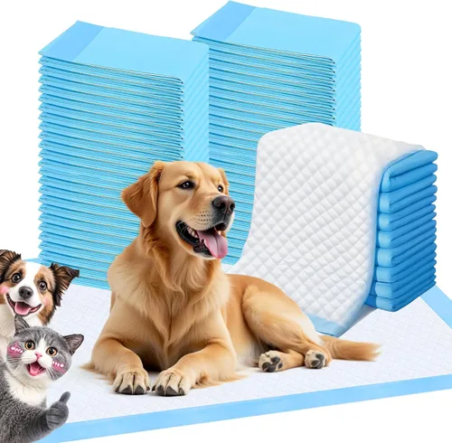FluffyDream Almohadilla de Entrenamiento Impermeable Súper Absorbente para Perros y Cachorros, Almohadilla para Mascotas para Entrenar en Casa, Azul