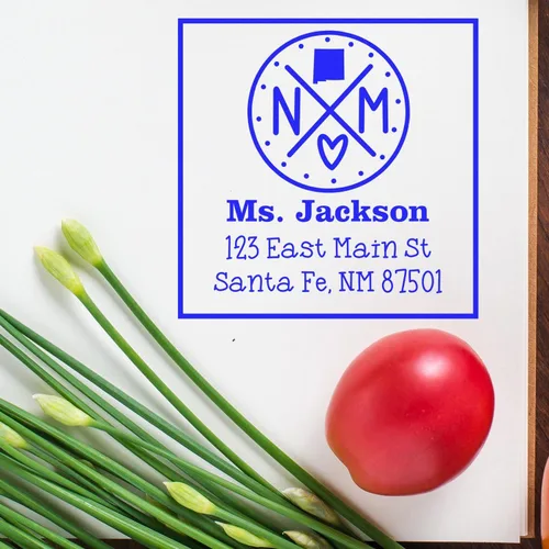 Miniatura 84 de Sello entintado moderno con nombre y dirección del estado de Alabama – Sello de dirección de devolución personalizado para invitaciones de despedida