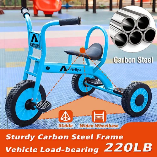 Miniatura 3 de Triciclo infantil para preescolares a partir de 3 años, ideal para patio de juegos al aire libre y guardería, triciclo de pedal de metal duradero