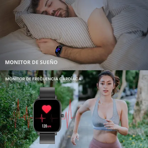 Miniatura 7 de Choiknbo Reloj inteligente con rastreador de fitness para teléfonos Android/iOS, pantalla táctil completa de 1.69 pulgadas con monitor de frecuencia