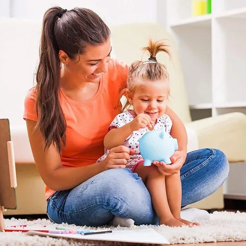 Miniatura 4 de Naysku Bonita alcancía, bonita alcancía de plástico, hucha irrompible, caja de dinero de ahorro de plástico para niños y niñas, caja de monedas