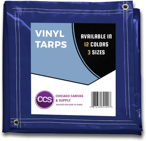 Miniatura 2 de CCS CHICAGO CANVAS & SUPPLY - Lona de vinilo impermeable y resistente para camión, cubierta de lona multiusos extra duradera con ojales inoxidables