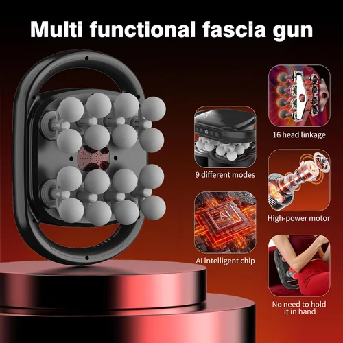 Miniatura 4 de Nuevo Juego de Pistola de Masaje de 16 Cabezas, Masaje de Relajación Muscular Adecuado para Relajación Muscular de Espalda, Pierna y Pie, Pistola