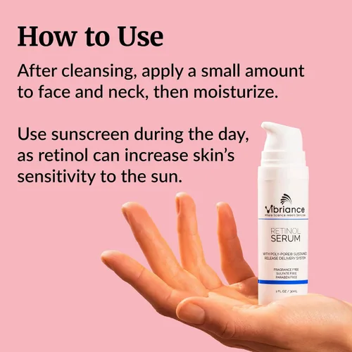 Miniatura 4 de Vibriance Suero de retinol para la cara, reduce la apariencia de arrugas profundas y poros grandes, mejora el tono, mejora la tez, crema de noche