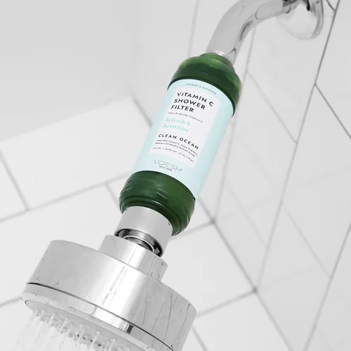 Miniatura 3 de VOESH Filtro de ducha de vitamina C, océano limpio, aromaterapia de ducha, purificador de agua, suavizante de agua, probióticos veganos, cabezal