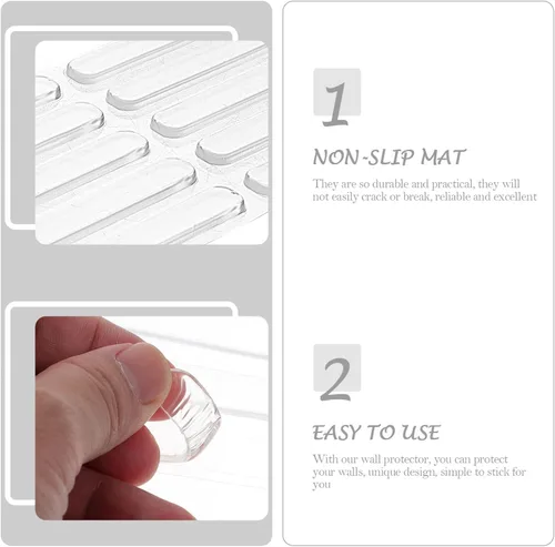 Miniatura 4 de Operitacx Protector de pared transparente para pomo de puerta de 2 hojas para manijas de puerta de casa y más fácil de instalar
