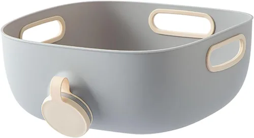Miniatura 7 de Cesta de drenaje multiusos para frutas y verduras, colador de granos, filtro de lavado de arroz, accesorio de cocina, color blanco y gris