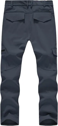 Miniatura 2 de BGOWATU Mens Cargo Hiking Pants Fleece Lined Waterproof Windproof Snow Ski Insulated Pant with 6 Pockets