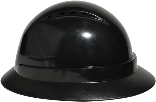 Miniatura 4 de Casco de trabajo de construcción personalizado Casco de seguridad con suspensión de trinquete de 6 puntos con ventilación negro (C-BLACK)