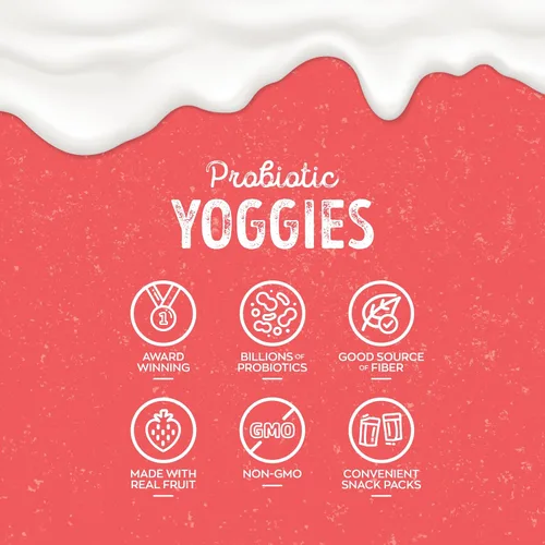 Miniatura 5 de Nature’s Garden Yoggies probióticos con sabor a fresa 21 oz (30 x 0.7 oz) Paquete de 2 - Bocados de fruta cubierta de yogur de fresa, alta en fibra