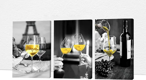 Miniatura 42 de Arte de pared de comedor y cocina, arte moderno para pared, cuadros para cocina y comedor, arte de pared de copas de vino tinto, arte de pared