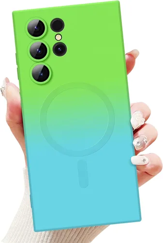 Miniatura 25 de Newseego Funda magnética para Samsung Galaxy S22 5G, funda de silicona líquida suave de lujo, antiarañazos, a prueba de golpes, protector completo