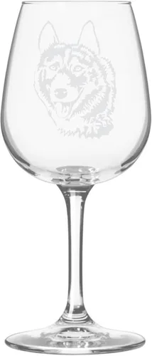 Miniatura 103 de Copa de vino de 12.75 onzas con diseño de perro grabado