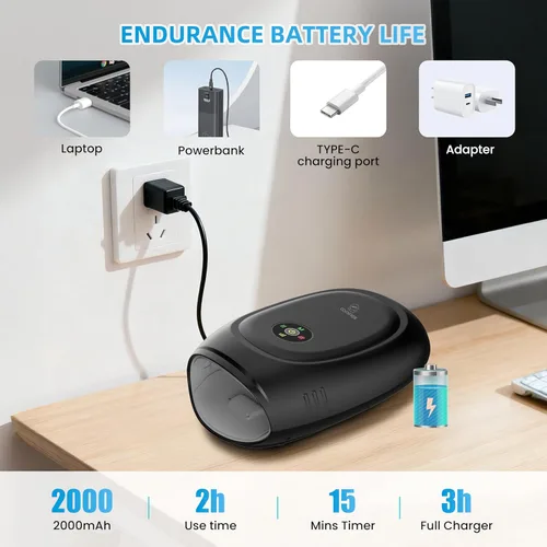 Miniatura 9 de COMFIER Masajeador inteligente de manos, control de aplicación, masaje de manos con calor y compresión, masajeador para artristis, túnel carpiano