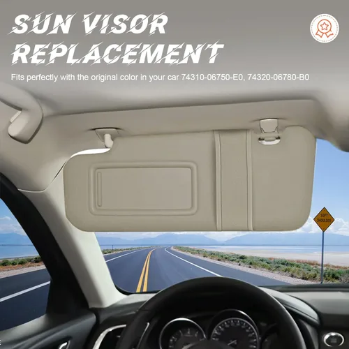 Miniatura 3 de Reemplazo de visera parasol beige del lado del conductor izquierdo + lado del pasajero derecho compatible con Toyota Camry 2007 2008 2009 2010 2011