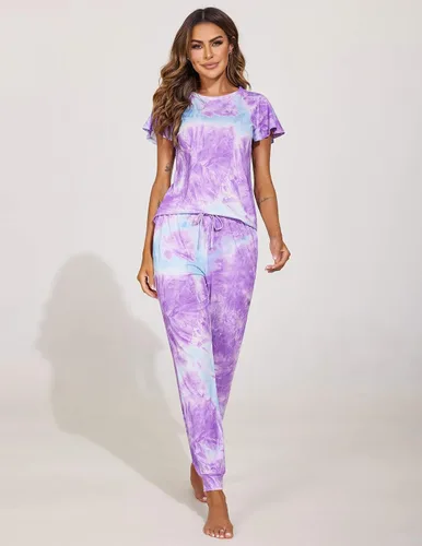 Miniatura 3 de Ekouaer Conjuntos de pijama de manga corta para mujer con pantalones largos