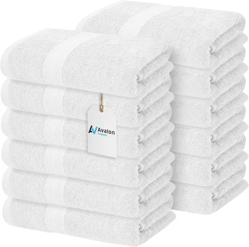Miniatura 9 de Avalon Towels Toallas de baño para baño, 100% algodón, color negro, paquete de 6 (22 x 44 pulgadas), juego de toallas de baño de secado rápido