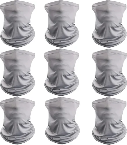 Miniatura 2 de Máscara facial con protección solar, polaina para el cuello, paquete de 9 bufandas transpirables con protección UV para hombres y mujeres