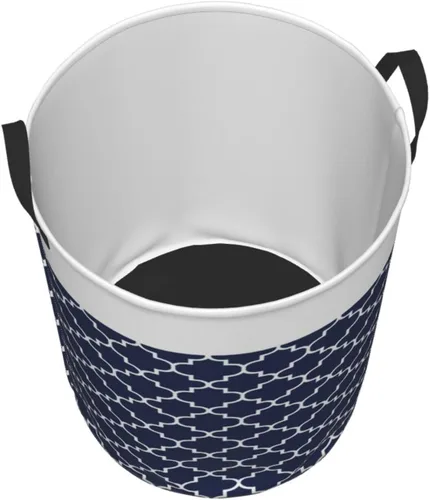Miniatura 5 de Cesta de lavandería personalizada, bolsa grande para lavandería, bolsa de ropa plegable, alta, impermeable, para viajes, baño, universidad, Azul