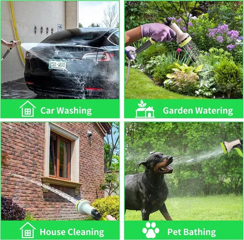 Miniatura 5 de Manguera de jardín de metal de acero inoxidable de 25 pies, ligera, a prueba de pinchazos y óxido, manguera de agua resistente para patio, caravana