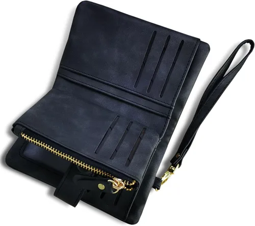 Miniatura 4 de AOXONEL Women's Small Bifold Leather wallet Rfid blocking Ladies Wristlet with Card holder id window Coin Purse