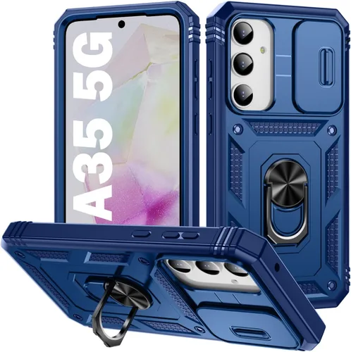 Miniatura 58 de PASNEW Funda para Samsung Galaxy A54, Soporte Metálico y Cubierta Deslizante para Cámara, Militar Multicapa Resistente de Cuerpo Completo a Prueba