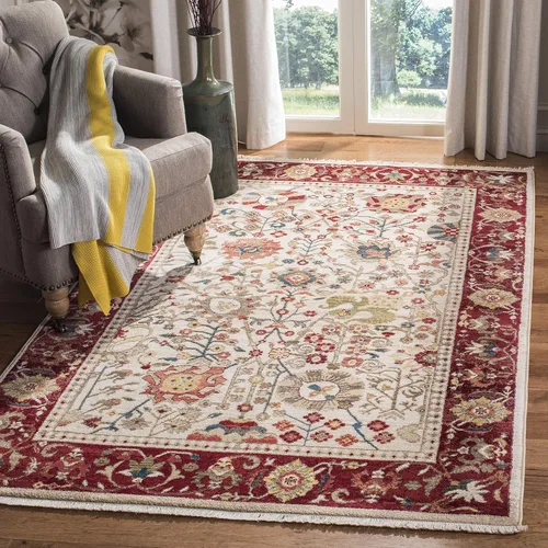 Miniatura 23 de SAFAVIEH Kashan Collection - Alfombra de área de 2 x 3 pies, color beige y gris pardo, diseño oriental tradicional, no desprende pelusa y de fácil