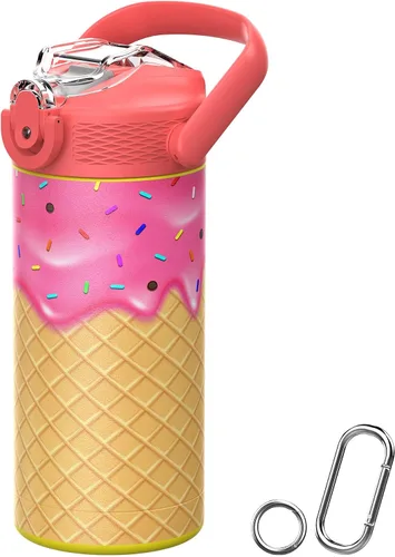 Miniatura 9 de MYFOREST - Botella de agua aislada para niños de 14 onzas / 13.5 fl oz, forro sin olor, 3D Touch No Plastic Taste, Surgical Steel - No Chemical