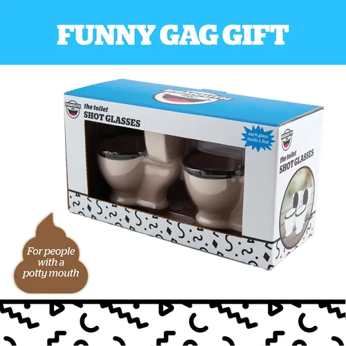 Miniatura 5 de BigMouth Inc. Vasos de chupito en forma de inodoro, juego de 2, divertido regalo de broma y regalo de intercambio navideño, humor escatológico