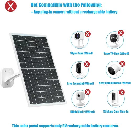 Miniatura 6 de Panel Solar de 13W para Cámaras de Seguridad al Aire Libre, USB-C, Micro USB y Salida DC de 5.5x2.1mm, Montura de 360°, Resistente al Agua IP66