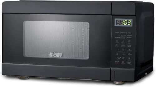 Miniatura 13 de Horno microondas COUNTERTOP de 0.9 pies cúbicos de Commercial CHEF con 10 niveles de potencia, microondas pequeño con asa de agarre, horno Negro