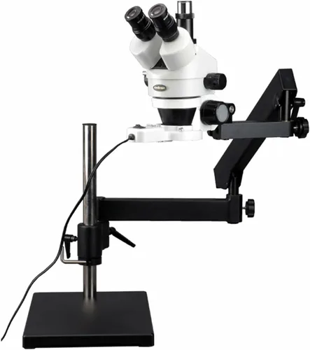 Miniatura 5 de AmScope SM-7TZ-FRL Professional trinocular zoom microscopio estéreo, WH10 X Oculares, 3,5 x -90 X Zoom de Ampliación, 0.7 x -4.5 X lente, 8 W