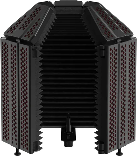 Miniatura 10 de XTUGA Protector para Aislamiento de Micrófono de Grabación, Espuma Absorbente de Alta Densidad de 3 Paneles para Filtrar Vocales, Cubierta