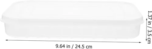 Miniatura 2 de Hemoton Caja apilable para refrigerador, 2 unidades, 9.64 x 7.28 x 1.37 pulgadas, recipientes herméticos transparentes para almacenamiento