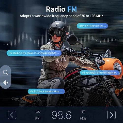 Miniatura 5 de Fodsports M1-S Air - Auriculares Bluetooth para motocicleta con compartición de música, intercomunicador de 4 vías para moto, sistema