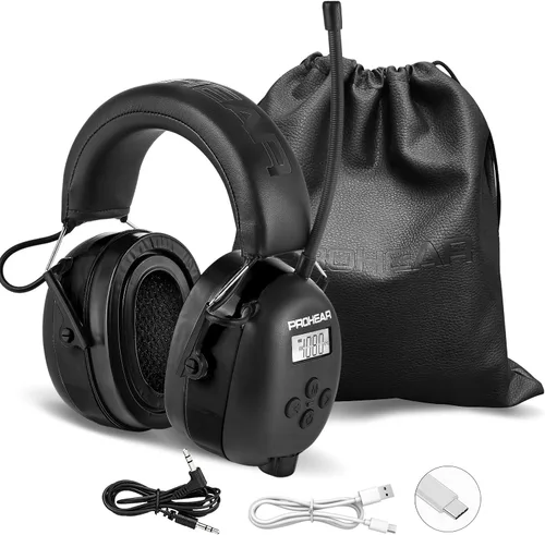 Miniatura 8 de PROHEAR 033 - Auriculares con radio AM/FM Bluetooth 5.4 - Batería recargable USB C de 2000mAh - Auriculares con radio para protección auditiva