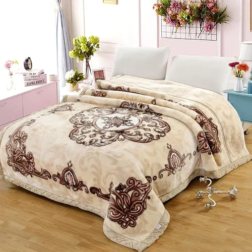 Miniatura 21 de LGYKUMEG - Manta coreana de visón, 59"×79", sedosa y cálida - 2 capas reversibles de manta de felpa Raschel 4.4 lb, beige y marrón, (150x200cm-2kg)