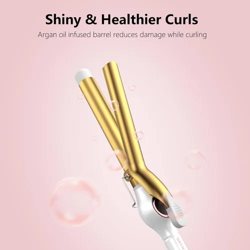 Miniatura 5 de ORYNNE Varita rizadora digital de cerámica de 1 pulgada de largo con apagado automático y doble voltaje para todo tipo de cabello, calentamiento