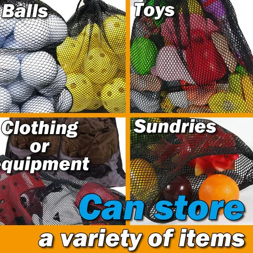 Miniatura 2 de SAEBEL Bolsas de malla con cordón duradero para pelota de golf, pickleball, tenis, béisbol, gimnasio, equipo de natación
