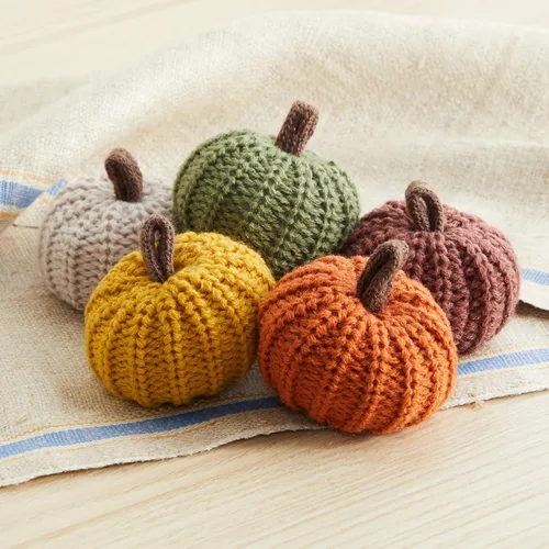 Miniatura 2 de Your Heart's Content Juego de 5 mini calabazas de punto, regalo pensativo, favorito de otoño, rellenos de cuencos de otoño, decoración de bandeja