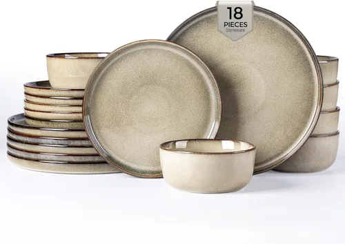Miniatura 37 de GBHOME Juego de vajilla de cerámica para 4, 12 piezas, platos y cuencos de cerámica, platos resistentes a los arañazos, aptos para lavavajillas
