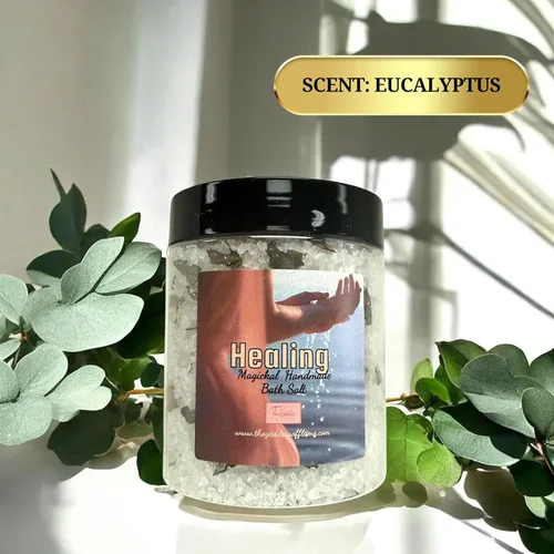 Miniatura 4 de Sales de baño curativas: baño de sal del mar muerto para relajación, limpieza espiritual y uso ritual, 12 onzas Sanando