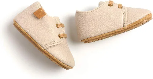 Miniatura 6 de SENIURIS Zapatos para bebés niños y niñas, suela de goma antideslizante, de piel sintética, zapatos para primeros pasos, zapatos de cuna para recién