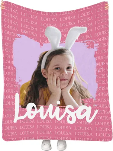 Miniatura 17 de Manta de Sirena Personalizada para Niñas Bebés - Manta de Forro Polar para Recién Nacidos y Niños Pequeños - Foto y Nombre, Regalos de Navidad